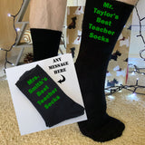 End Of Year Gifts Thank you Teacher Gift Set Teaching Assistant School Leaver Gift Male Teacher Gift End Of Term Personalised Message Socks