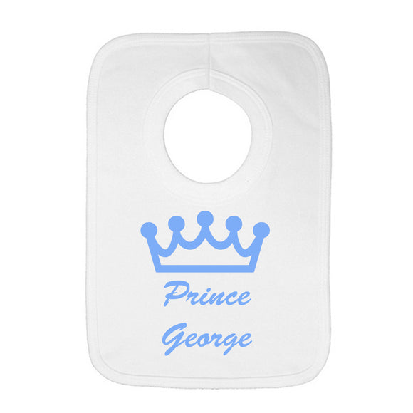Personalised Baby Bib - Prince Crown - Fizzy Strawberry Gifts