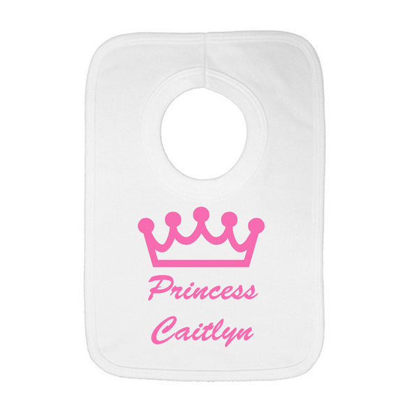 Personalised Baby Bib - Princess Crown - Fizzy Strawberry Gifts