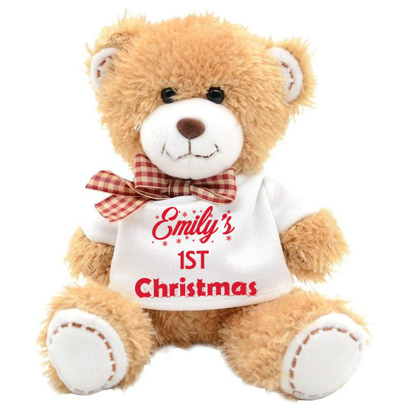 My First Christmas Teddy  Bear - Fizzy Strawberry Gifts