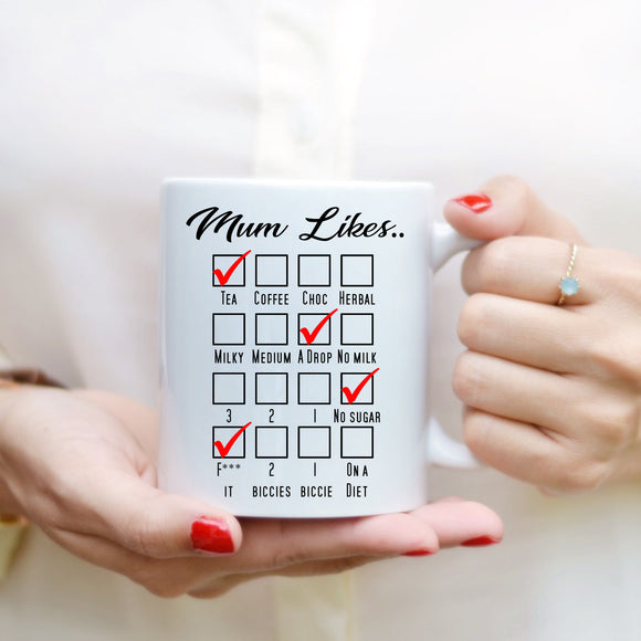 Mother's Day Mug - Mum Likes - Fizzy Strawberry Gifts