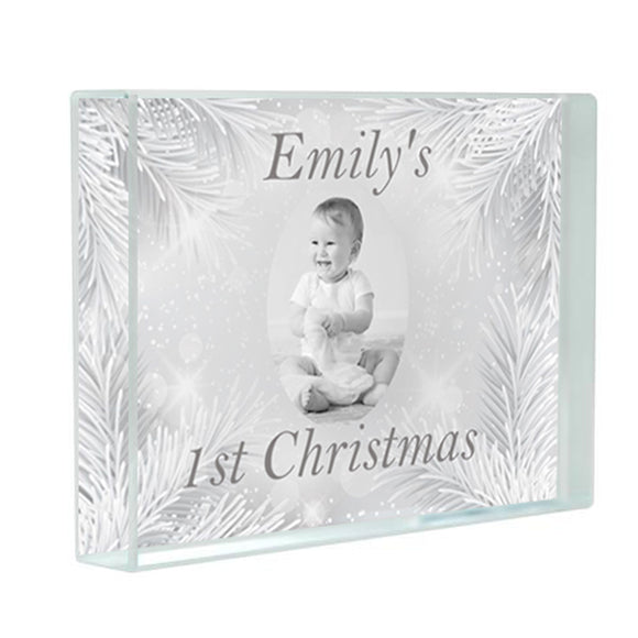 My First Christmas Acrylic Photo Block - Fizzy Strawberry Gifts