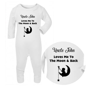 Personalised Baby Sleepsuit - Moon (Black) - Fizzy Strawberry Gifts