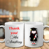 Personalised Thank You Teacher Mug - Graduate Girl - Fizzy Strawberry Gifts