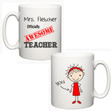 Personalised Thank You Teacher Mug - Awesome - Fizzy Strawberry Gifts