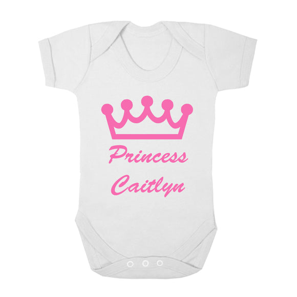 Personalised Baby Vest - Princess Crown - Fizzy Strawberry Gifts