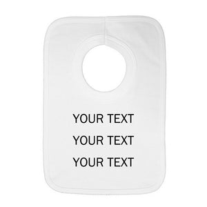 Personalised Baby Bib - Your Text (Black) - Fizzy Strawberry Gifts