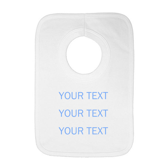 Personalised Baby Bib - Your Text (Blue) - Fizzy Strawberry Gifts