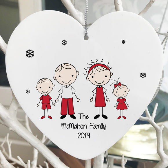 Christmas Acrylic Tree Decoration (Family)