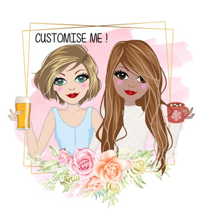 Personalised Best Friends Print Birthday Gift For Her Besties Friendship Personalized Portrait Photo