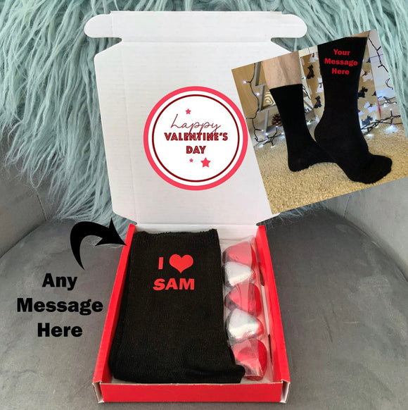 Valentines Day Gifts For Him Valentines Gifts For Boyfriend Husband Personalised Men Socks Valentines For Him Treat Box