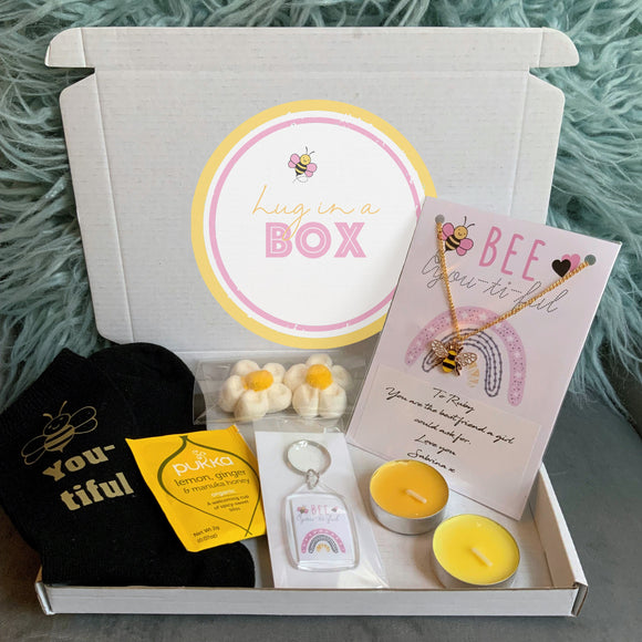 Personalised Self Care Gift For Her Bee You Letterbox Friendship Besties SelfCare Package Hug In A Box March Birthday Gift Best Friend