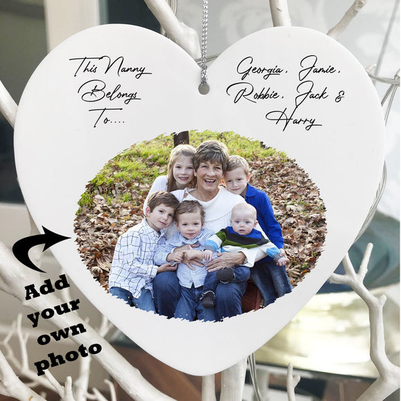 Your Photo Personalised Mothers Day Gift UK Nanny Gift Tree Hanger Decoration Heart Unique Mothers Day Present Nan Gifts For Mothers Day