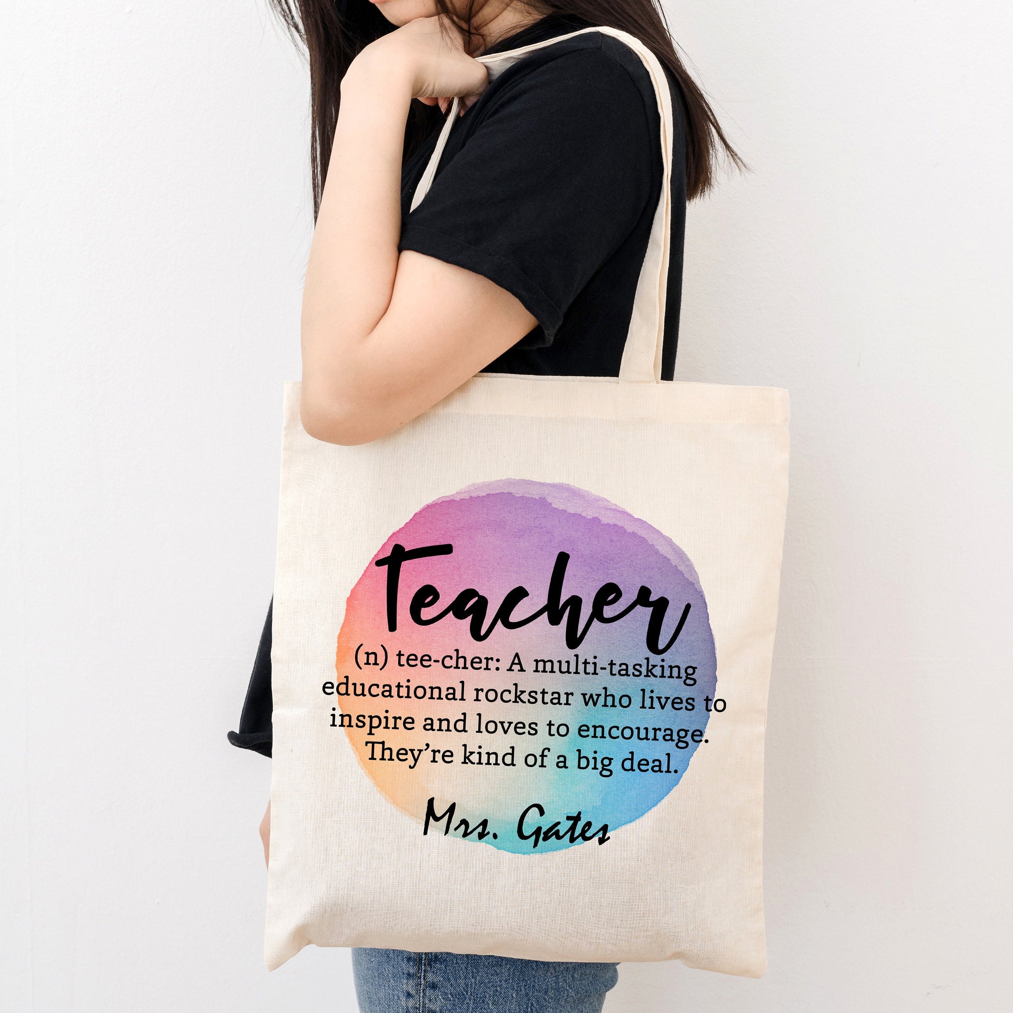 Thankyou Teacher Gifts Bag Personalised Tote Bag Teacher Colleague Gifts  Teaching Assistant TA Gift From Teacher End Of Term Gift School