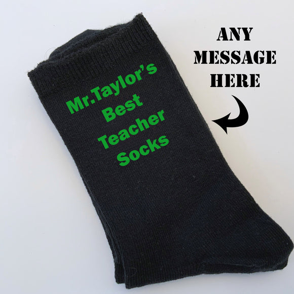 End Of Year Gifts Thank you Teacher Gift Set Teaching Assistant School Leaver Gift Male Teacher Gift End Of Term Personalised Message Socks