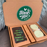 Personalised Thankyou Teacher Chocolate Gift Socks Biscuit Gifts For Male Teacher End Of Term Gifts Teaching Assistant Gifts TA Gifts School