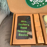 Personalised Thankyou Teacher Chocolate Gift Socks Biscuit Gifts For Male Teacher End Of Term Gifts Teaching Assistant Gifts TA Gifts School