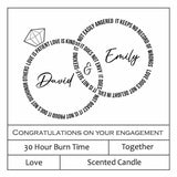 Personalised Engagement Candle Keepsake Present Gift Congratulations Candle Wedding Couple Mr And Mrs Bride To Be