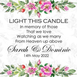 Personalised Wedding Memorial Candle Keepsake Present Gift In Memory Candle Wedding Couple Mr And Mrs Guests In Heaven