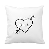 Sweetheart Initials Cushion - Fizzy Strawberry Gifts