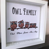 Mum Owl Family Frame - Fizzy Strawberry Gifts