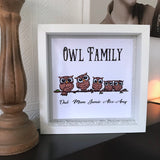 Mum Owl Family Frame - Fizzy Strawberry Gifts
