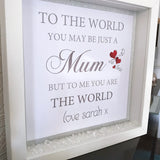 Mum To The World Frame - Fizzy Strawberry Gifts