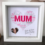 Mum Wordcloud Heart Frame - Fizzy Strawberry Gifts