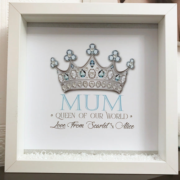 Mum Queen Of Our World Frame - Fizzy Strawberry Gifts
