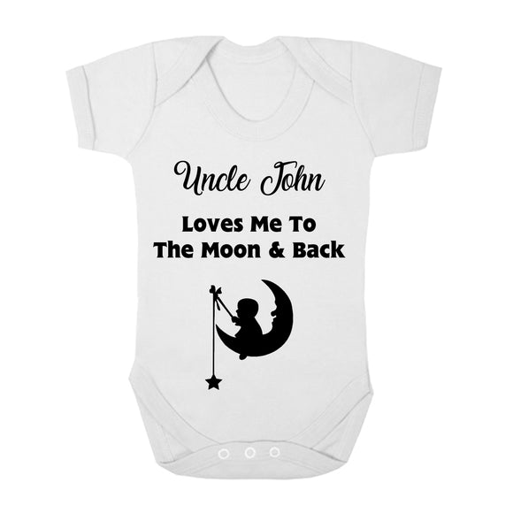 Personalised Baby Vest - Moon and Back (Black) - Fizzy Strawberry Gifts