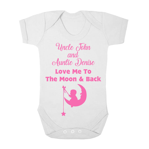 Personalised Baby Vest - Moon and Back (Pink) - Fizzy Strawberry Gifts
