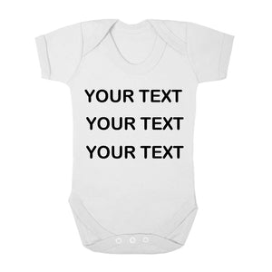 Personalised Baby Vest - Your Text (Black) - Fizzy Strawberry Gifts