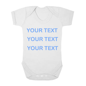 Personalised Baby Vest - Your Text (Blue) - Fizzy Strawberry Gifts